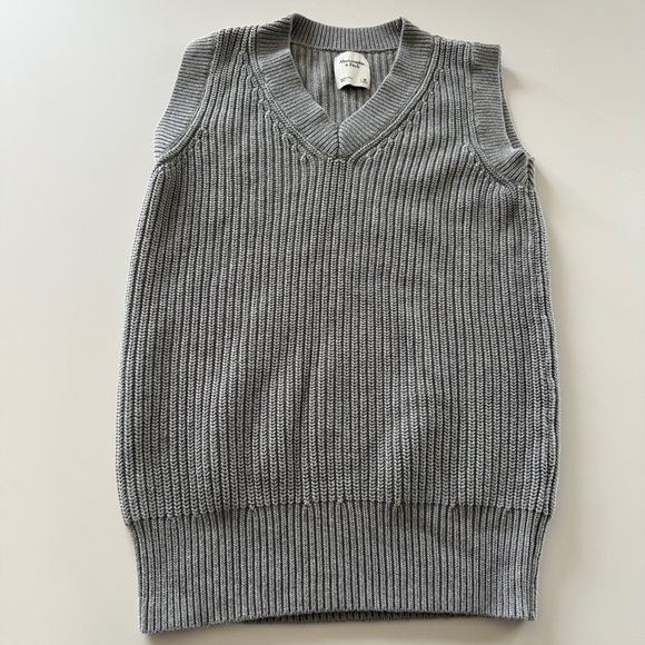 Abercrombie & Fitch- Gray-Sleevless-Knit-V neck-Sweater Dress-Tunic-Size M - Picture 1 of 10